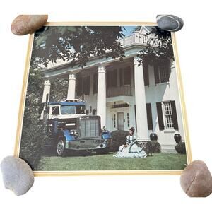 Vintage Peterbilt Dealer Promo Poster Truck Southern Mansion 70s 80s Advertising